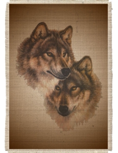 Картина на мешковине арт.502  "Волки"