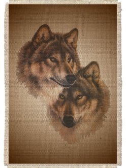 Картина на мешковине арт.502  "Волки"