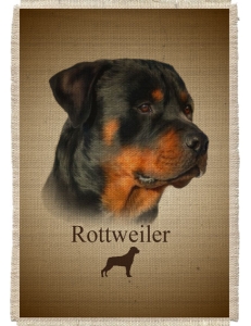 Картина на мешковине арт.554  "Ротвейлер"