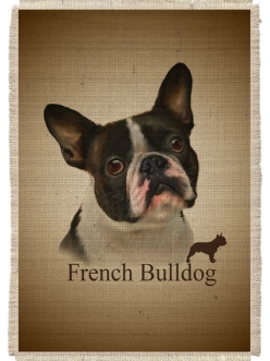 Картина на мешковине арт.558  "Французский бульдог"